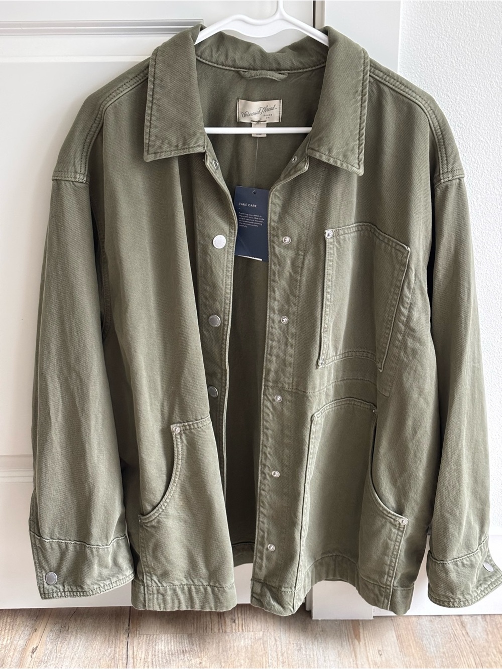 NWT Universal Thread Worker Utility Fashion Jacket Size L Olive Green